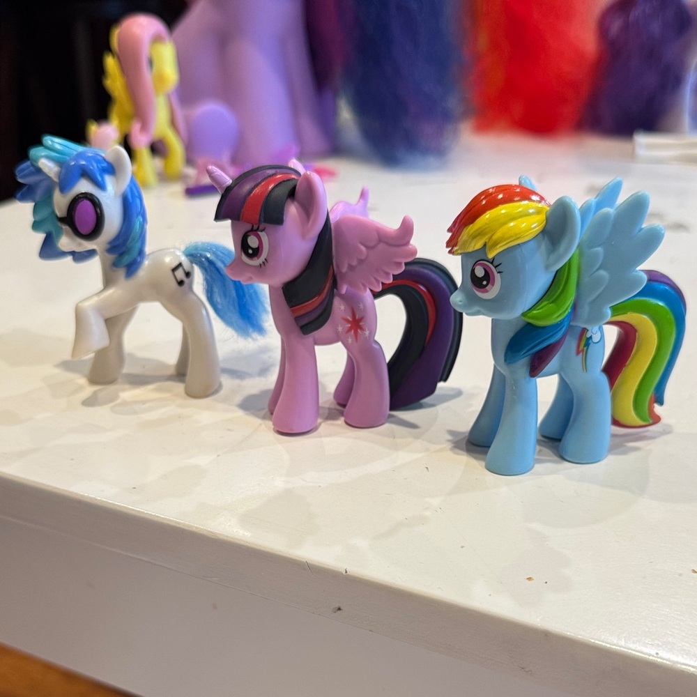 3 PC My Little Pony Rainbow Dash, Twilight Sparkle , DJ Figurine Bundle Set